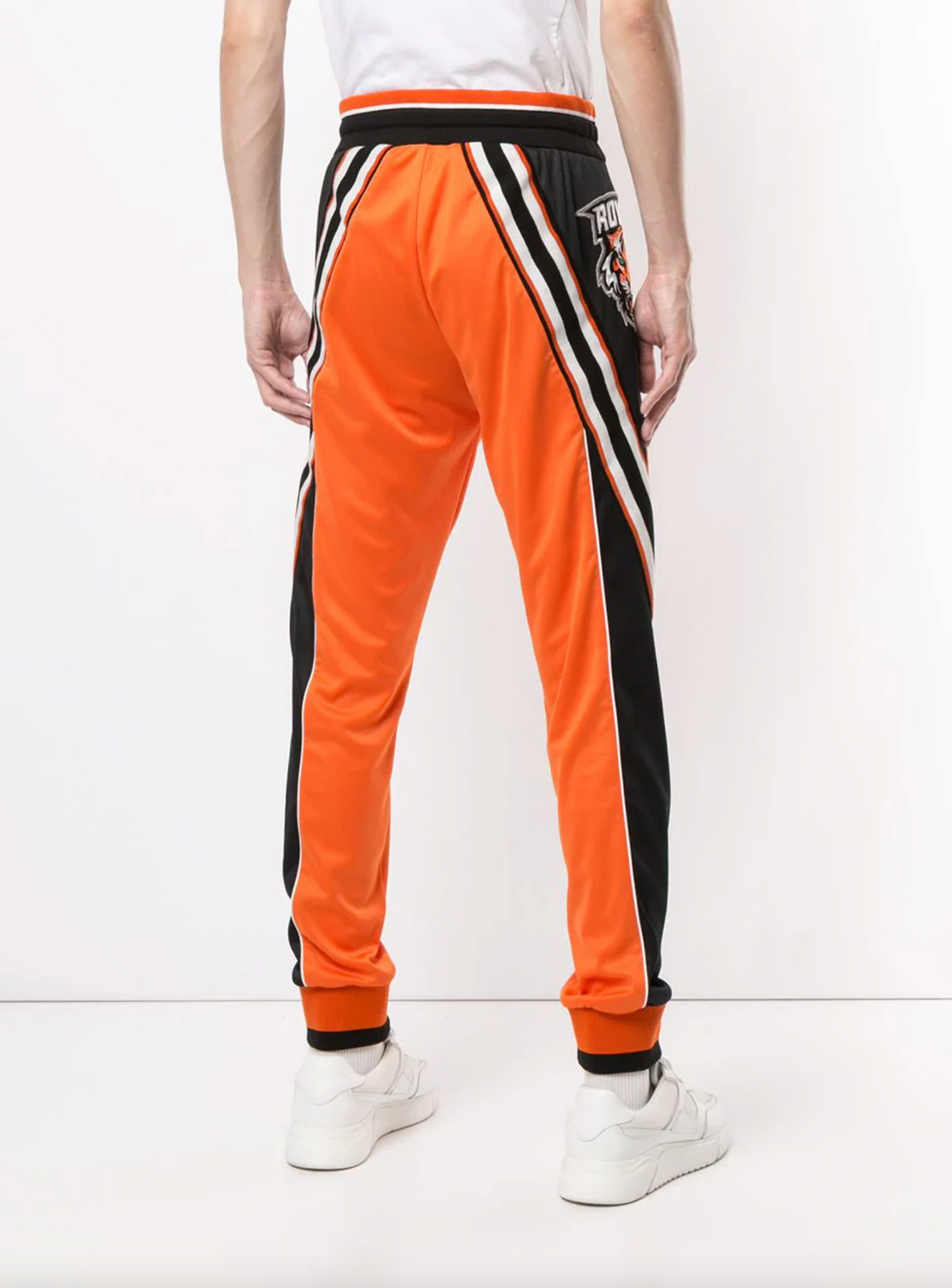 Orange Polyester Men Pant