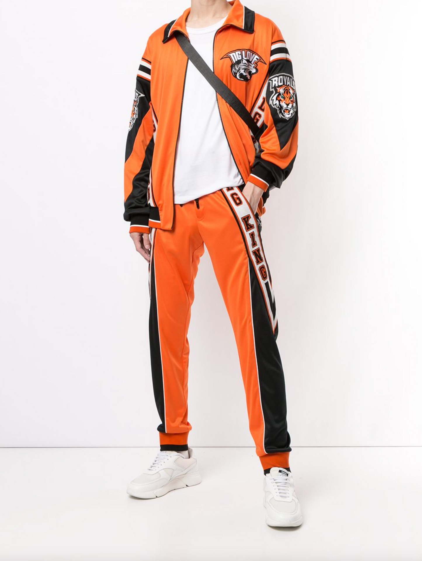 Orange Polyester Men Pant