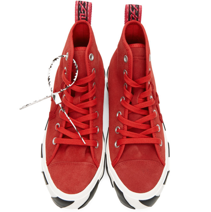 Red Calfskin Men Sneaker