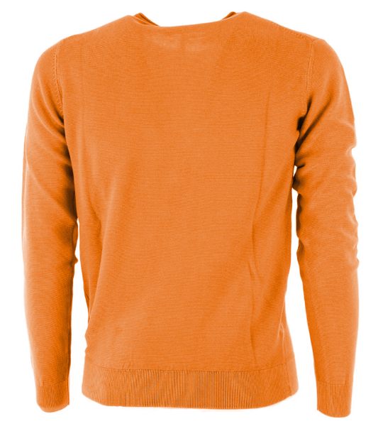 Orange Cotton Men Sweater
