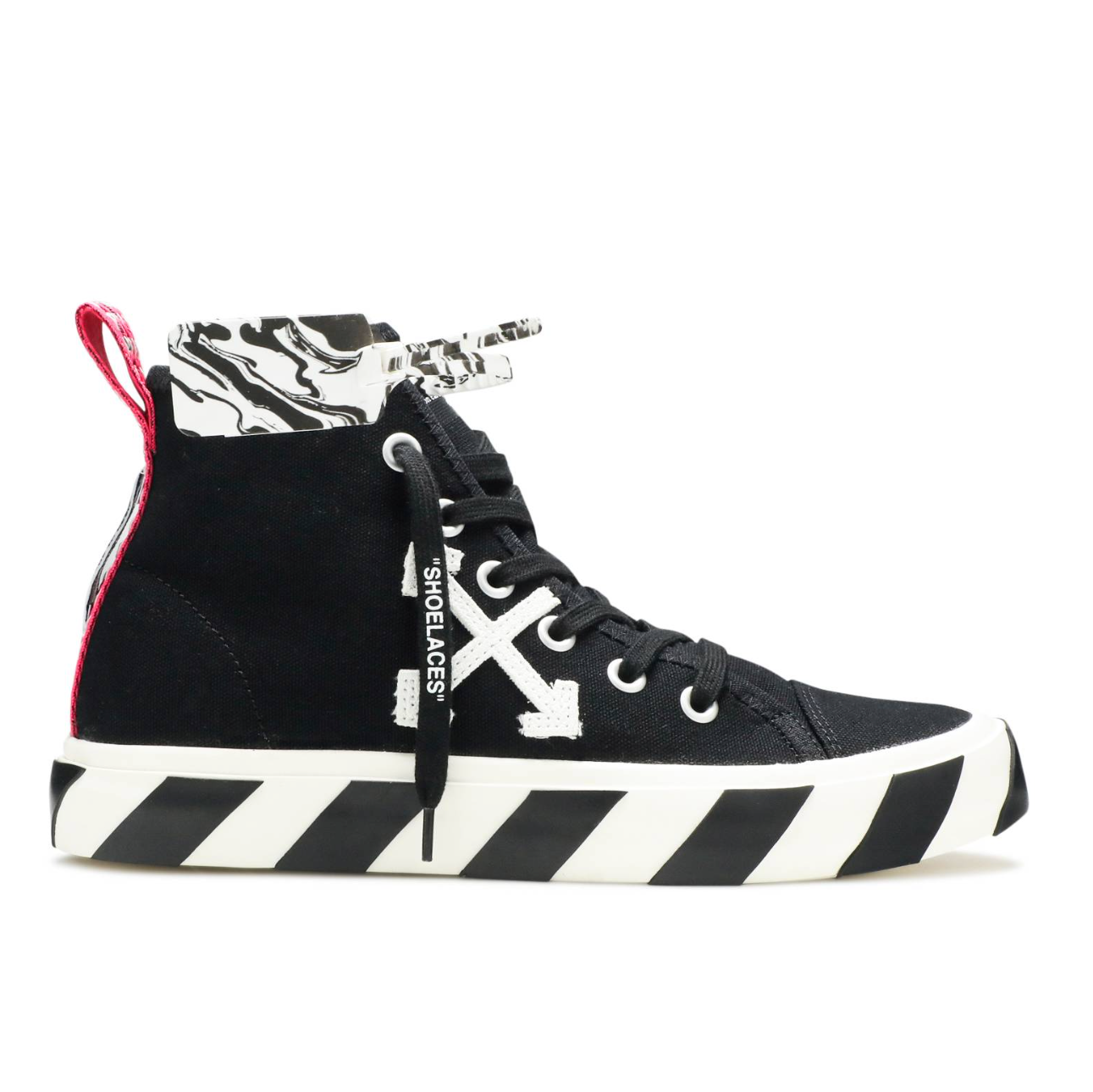 Black Cotton Men High-Top Sneaker