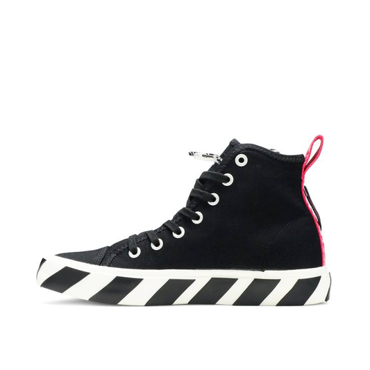 Black Cotton Men High-Top Sneaker