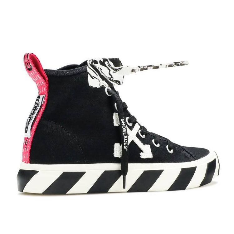 Black Cotton Men High-Top Sneaker
