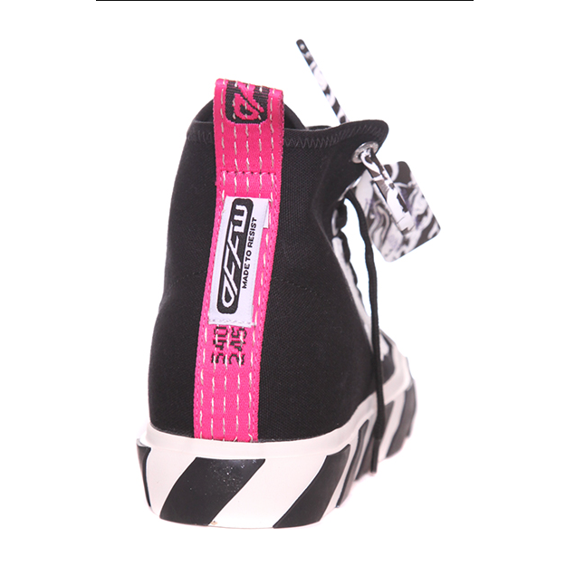 Black Cotton Men High-Top Sneaker