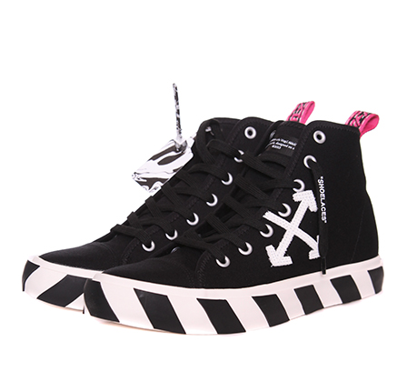 Black Cotton Men High-Top Sneaker