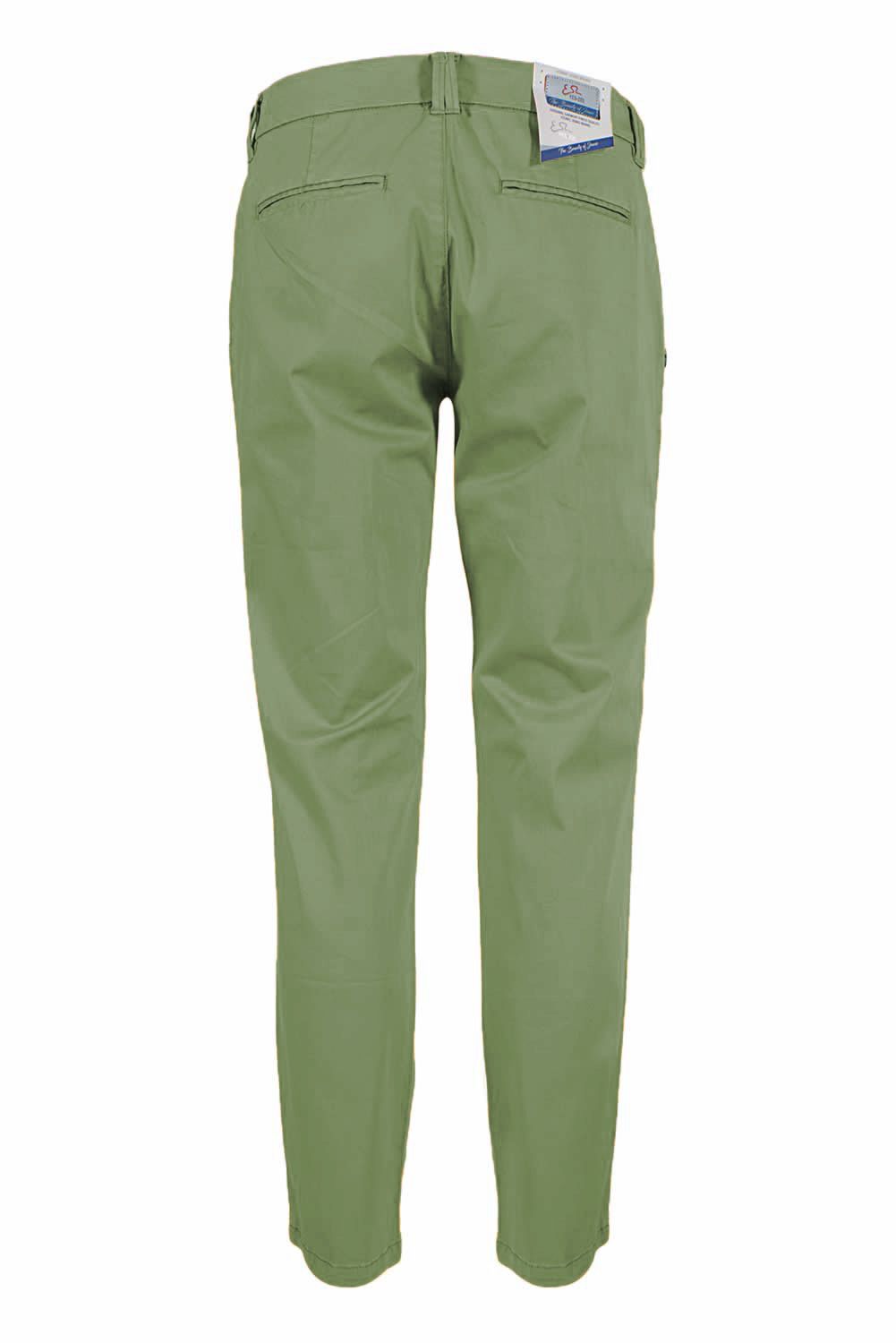 Green Cotton Men Trouser