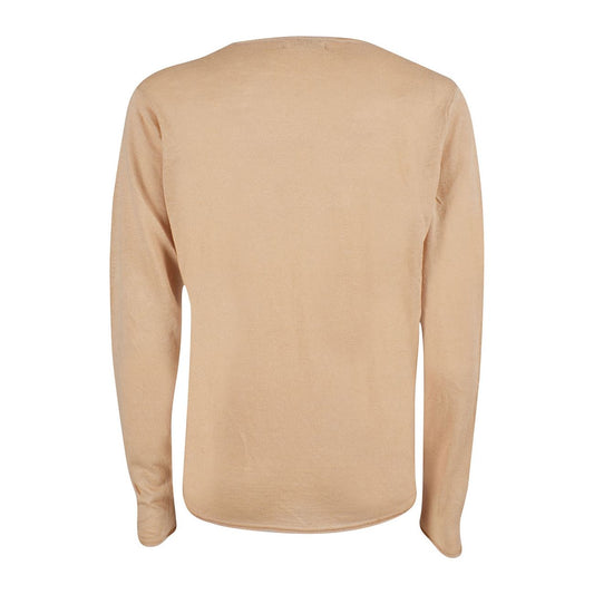 Beige Cotton Men Sweater