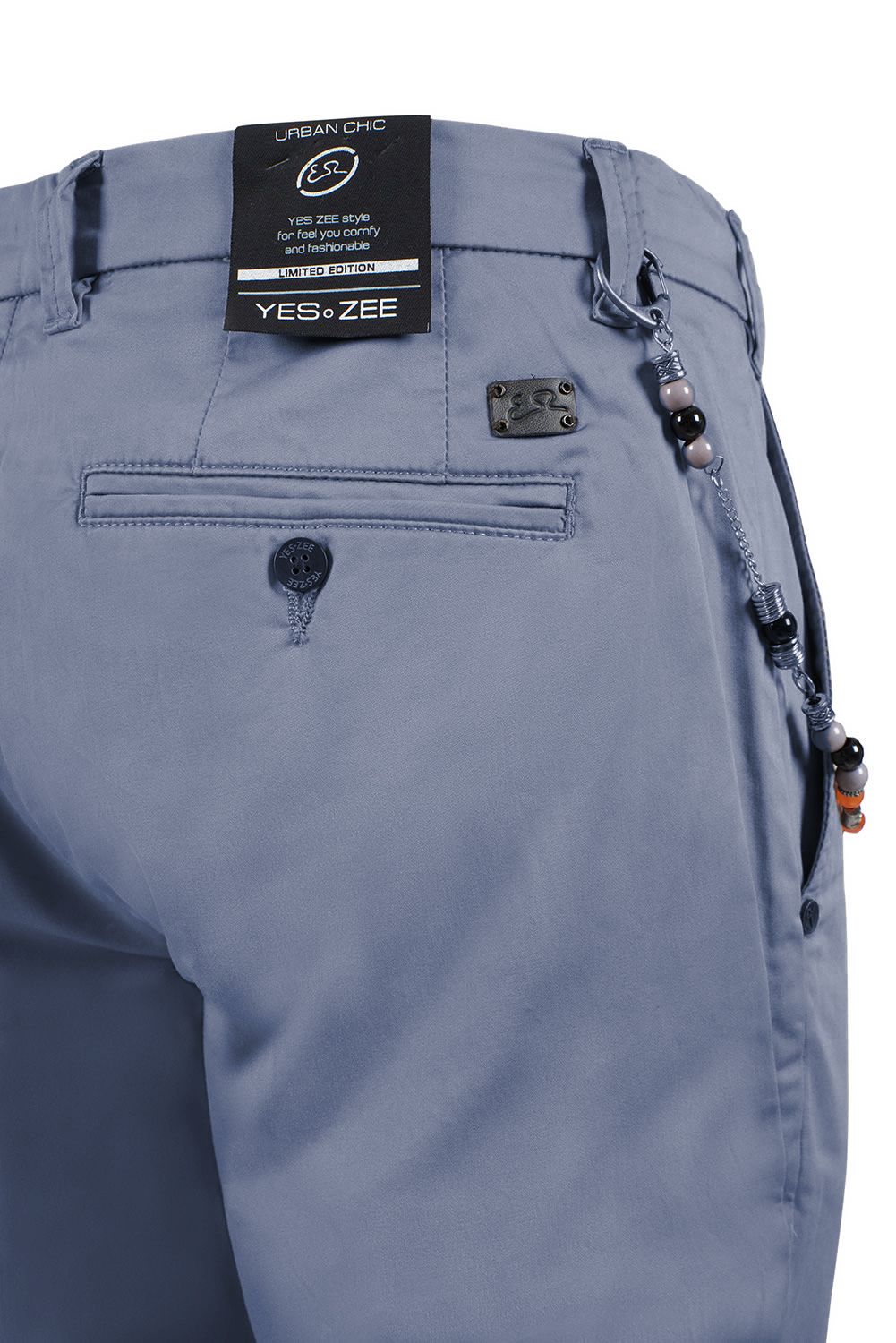 Blue Cotton Men Trouser