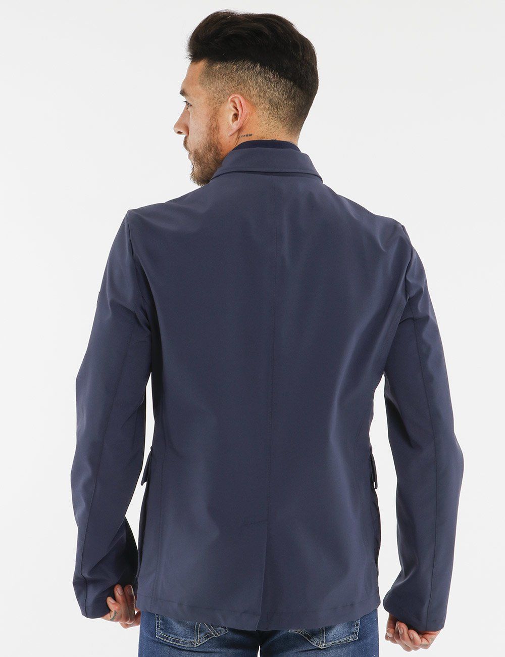 Blue Polyester Men's Windbreaker