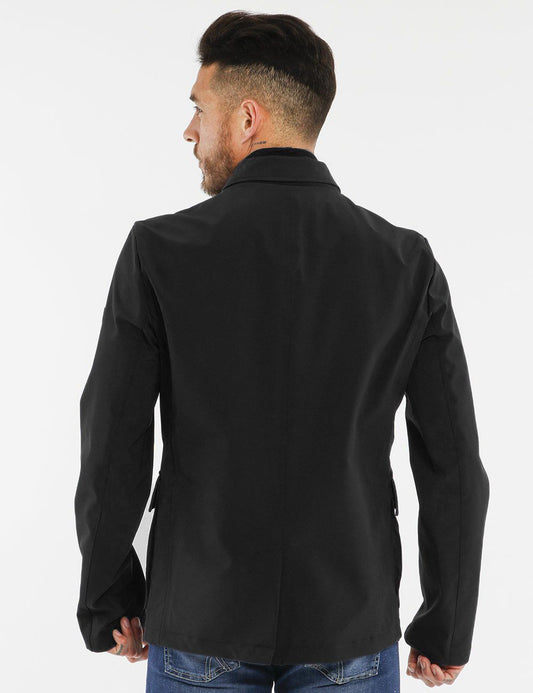 Black Polyester Men Jacket