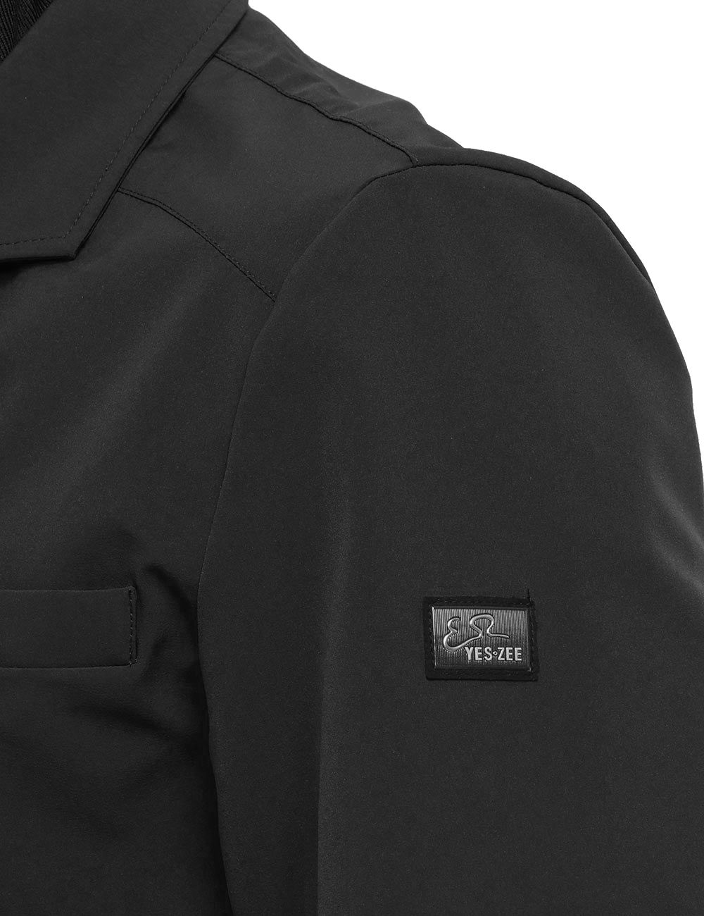 Black Polyester Men Jacket