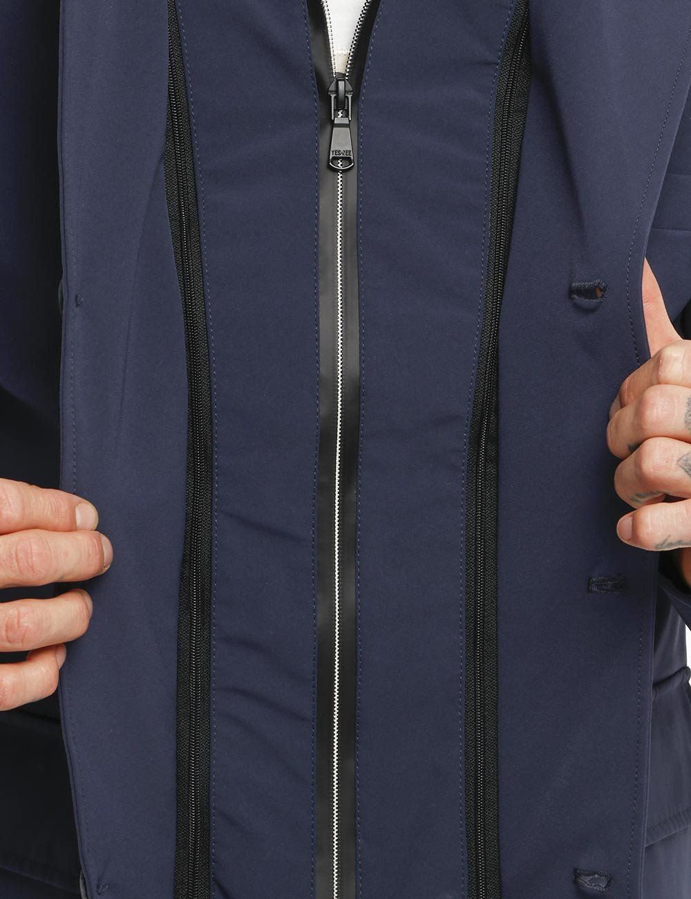 Blue Polyester Men's Windbreaker