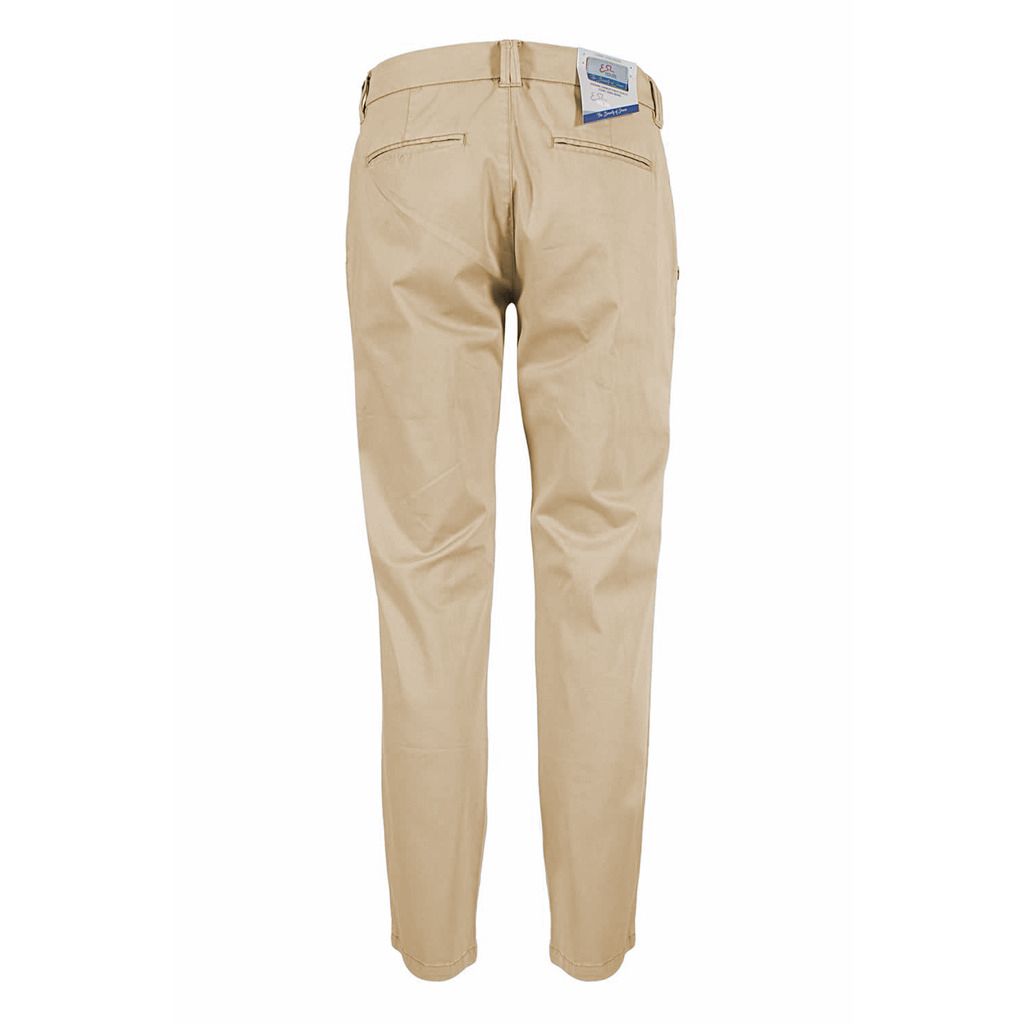 Beige Cotton Men Chino