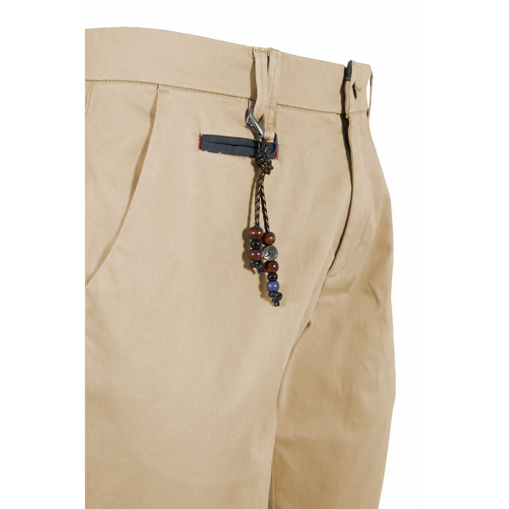 Beige Cotton Men Chino