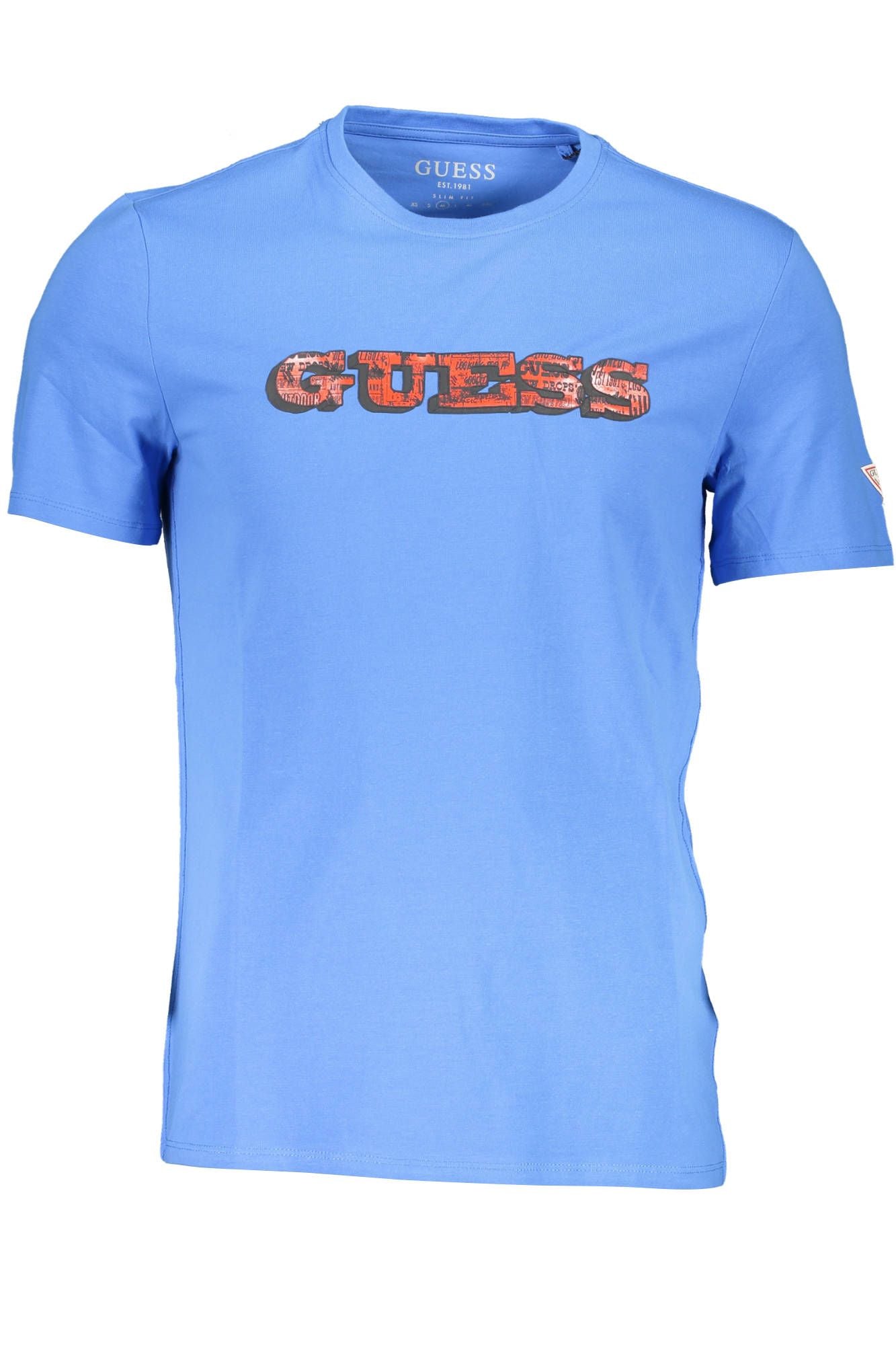 Blue Cotton Men T-Shirt