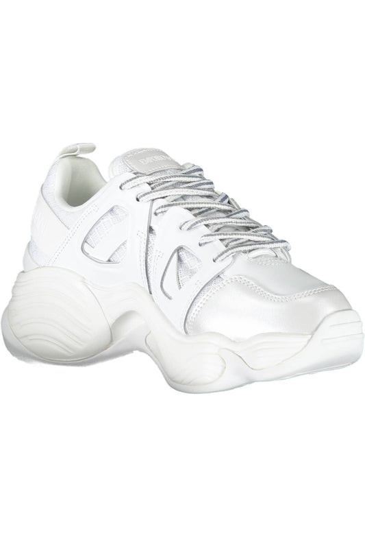 White Polyester Women Sneaker