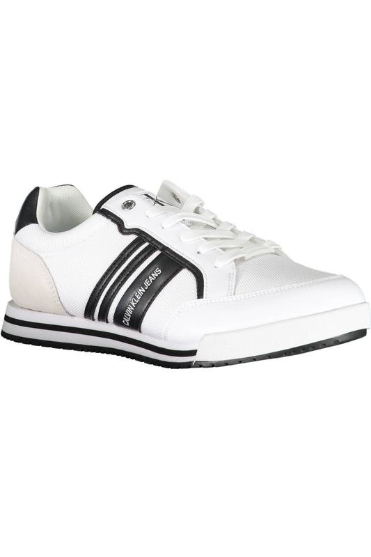 White Polyester Men Sneaker
