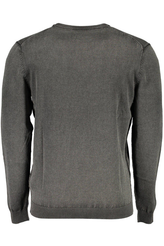 Black Cotton Men Sweater
