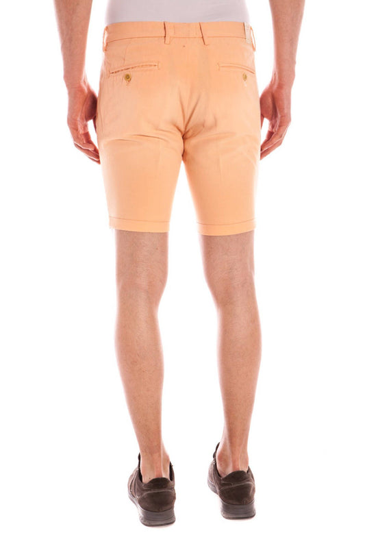 Orange Cotton Men Bermuda Pant