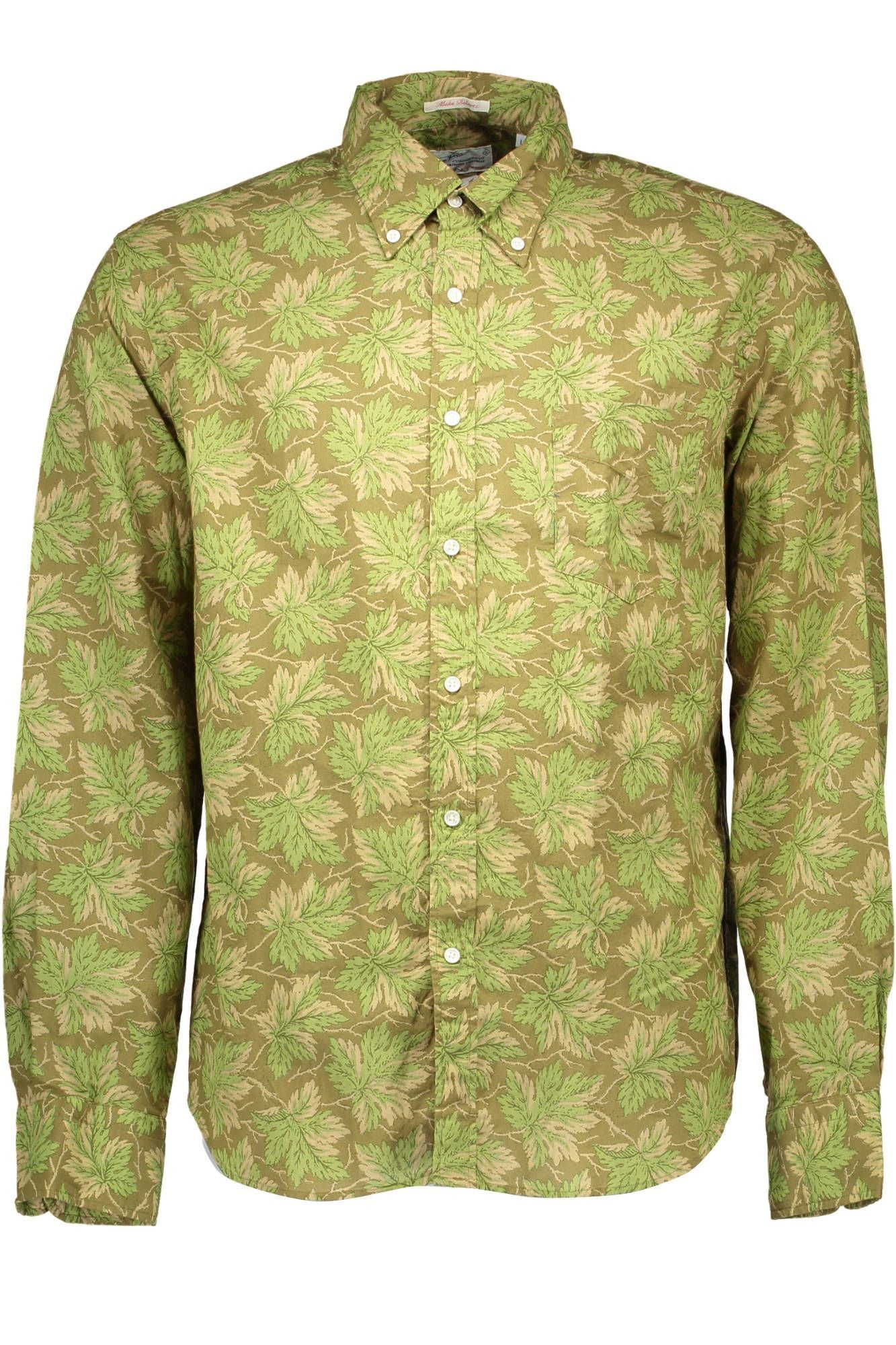 Green Cotton Men Shirt