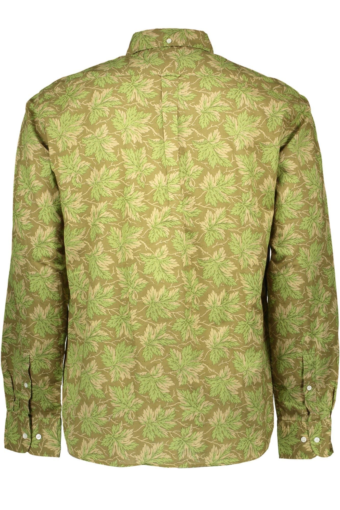 Green Cotton Men Shirt