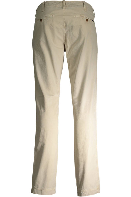 Beige Cotton Men Pant