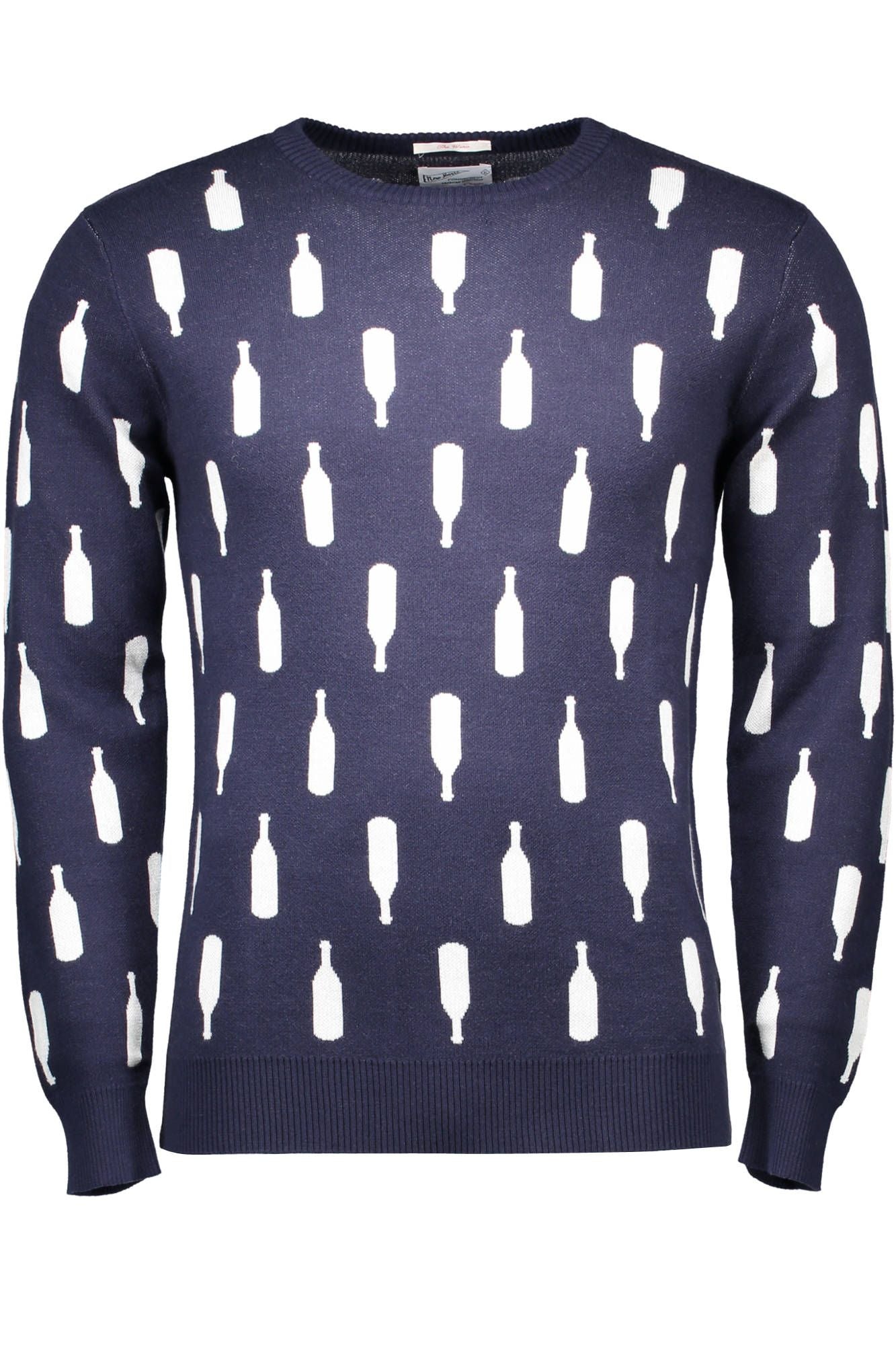 Blue Cotton Men Sweater