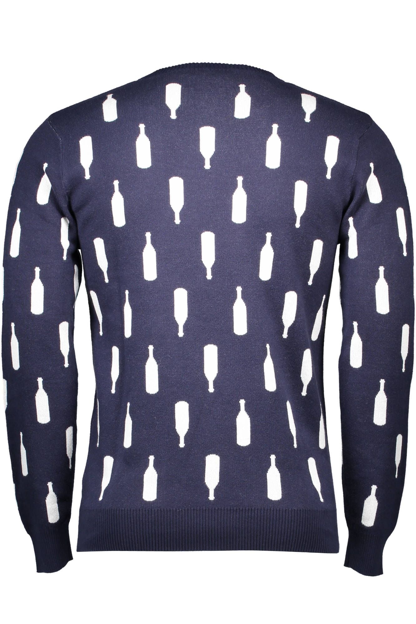 Blue Cotton Men Sweater