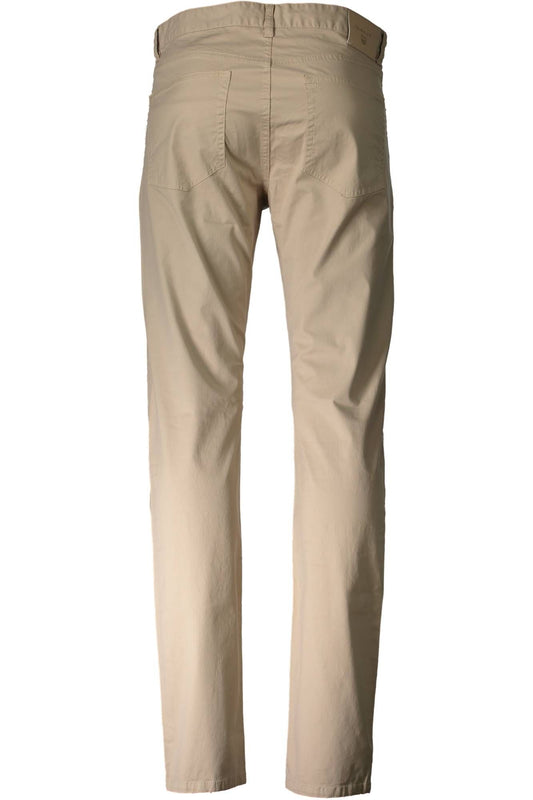 Beige Cotton Men Pant