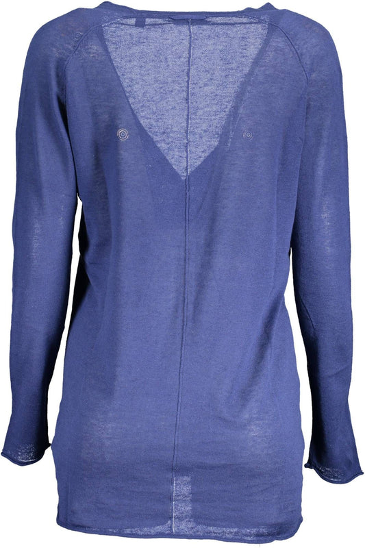 Blue Linen Women Cardigan