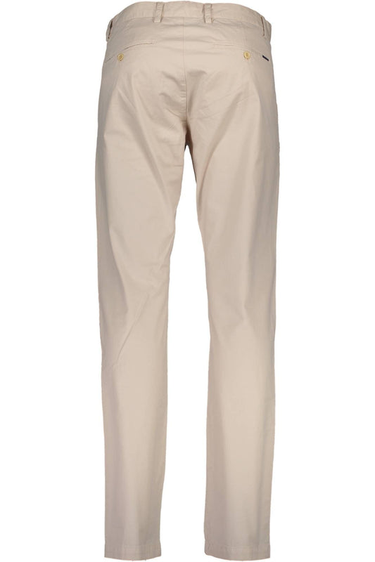 Beige Cotton Men Pant