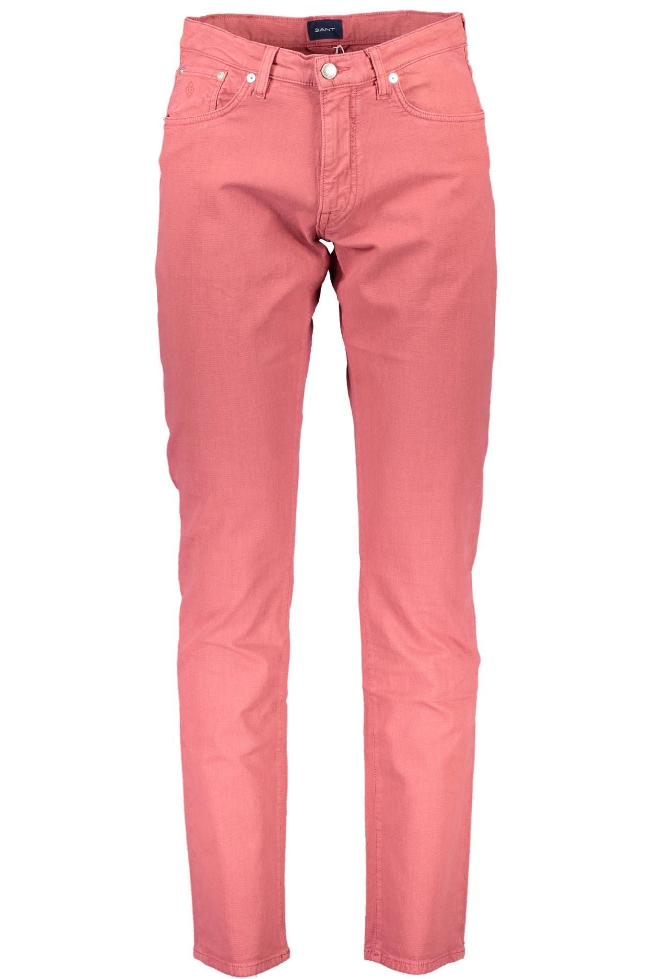 Red Cotton Men Trouser