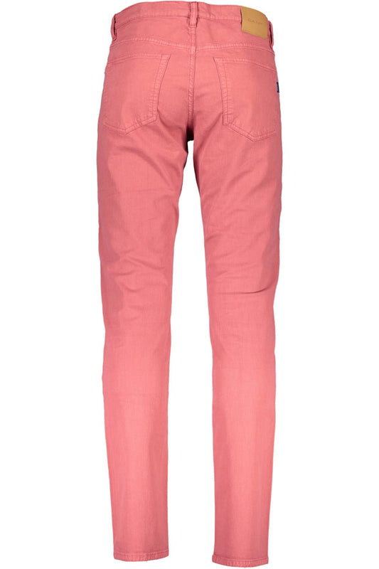 Red Cotton Men Trouser