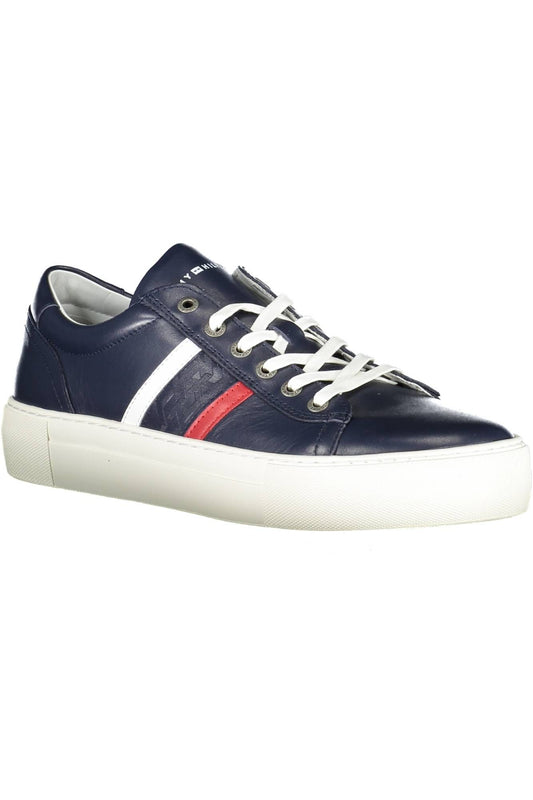 Blue Leather Men Sneaker