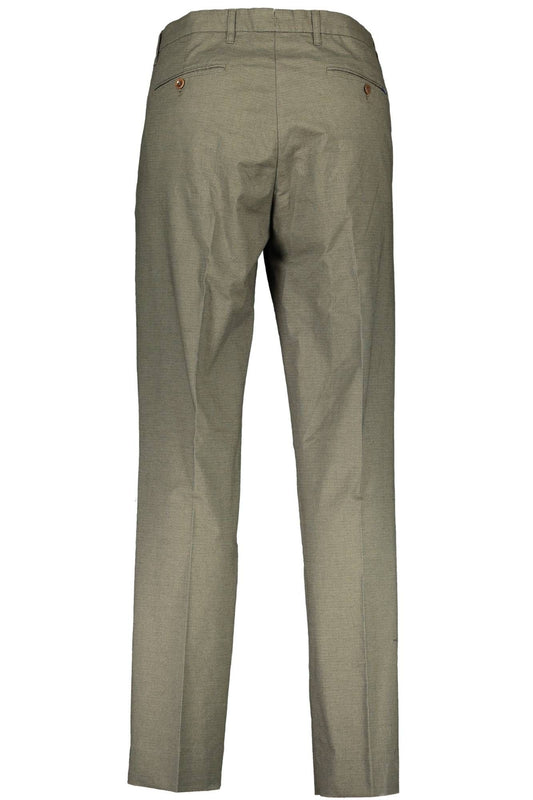 Green Cotton Men Trouser
