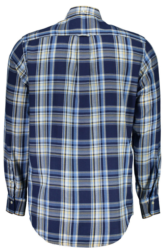Blue Cotton Men Shirt