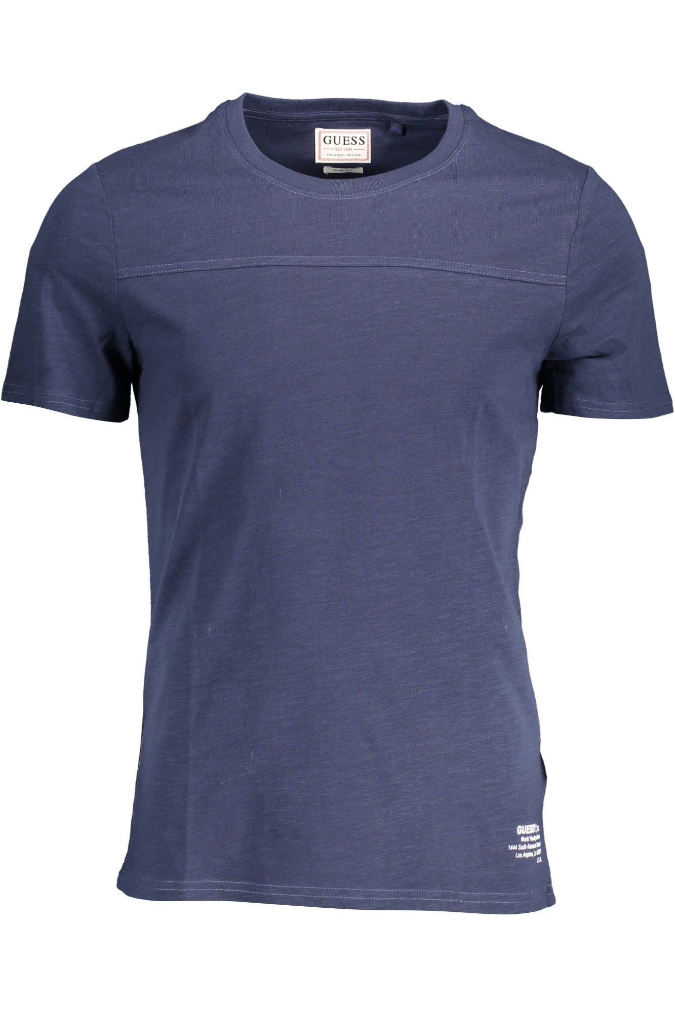 Blue Cotton Men T-Shirt