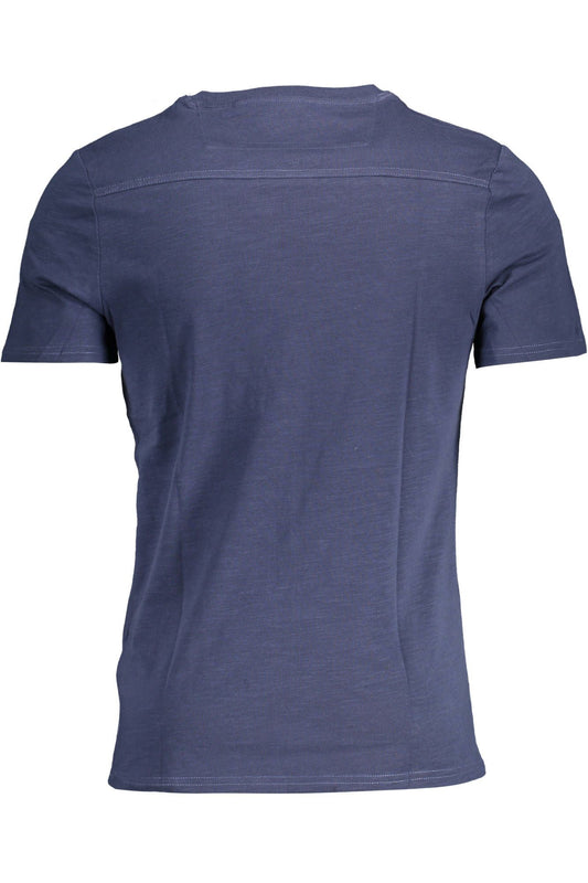 Blue Cotton Men T-Shirt