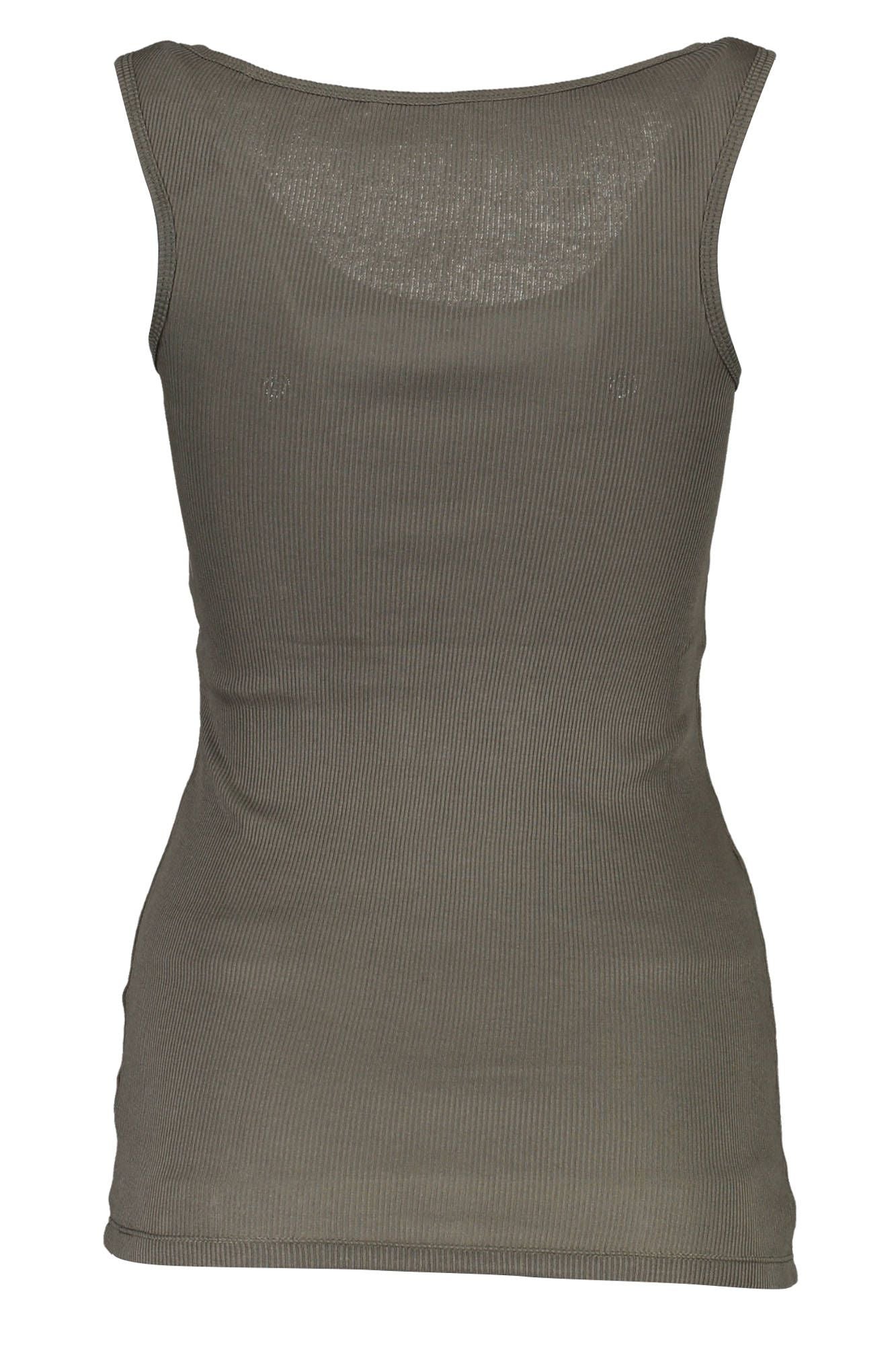Green Cotton Women Tank Top