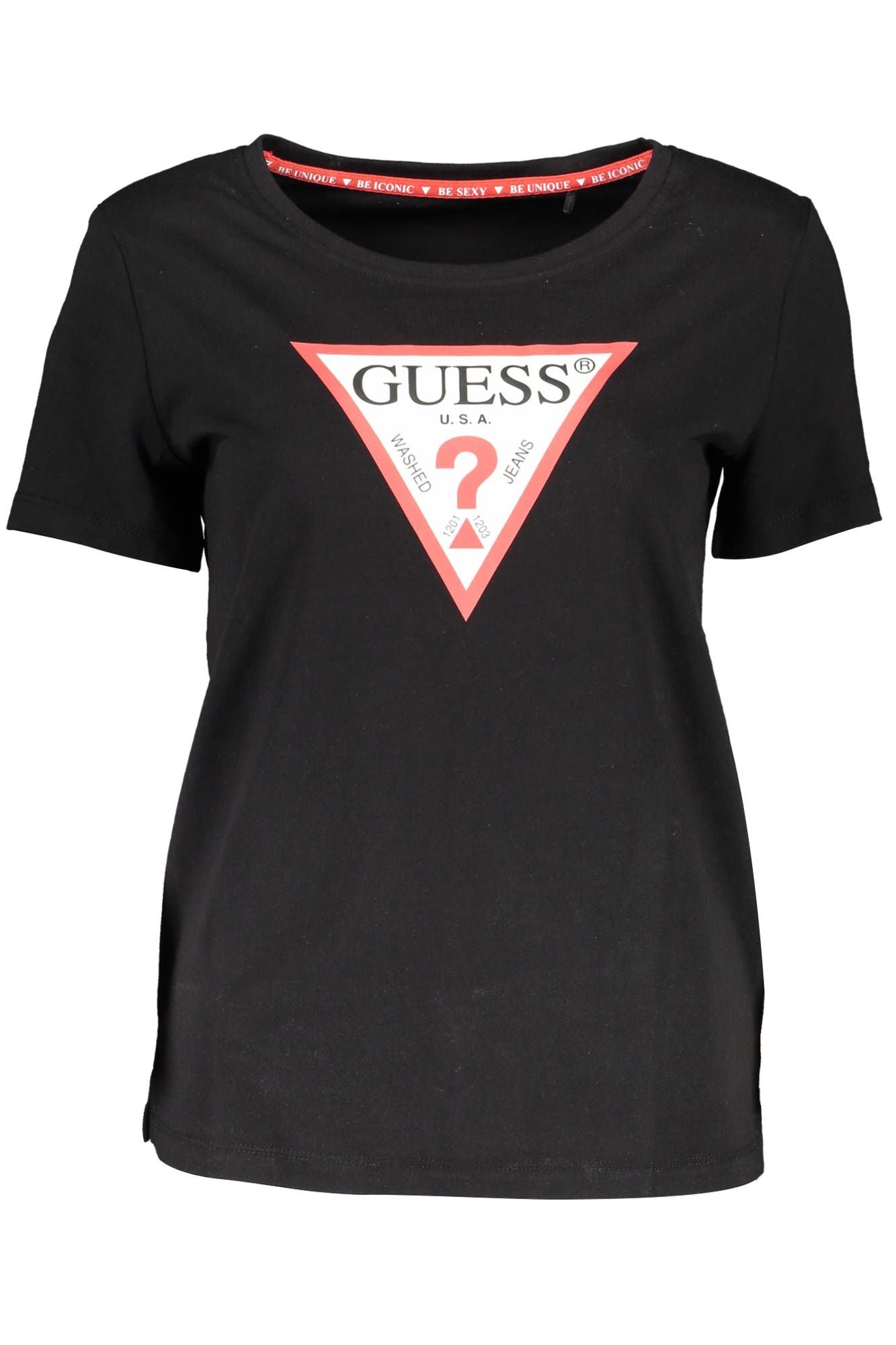 Black Cotton Women T-Shirt
