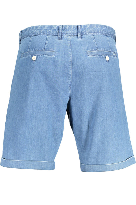 Light Blue Cotton Men Bermuda