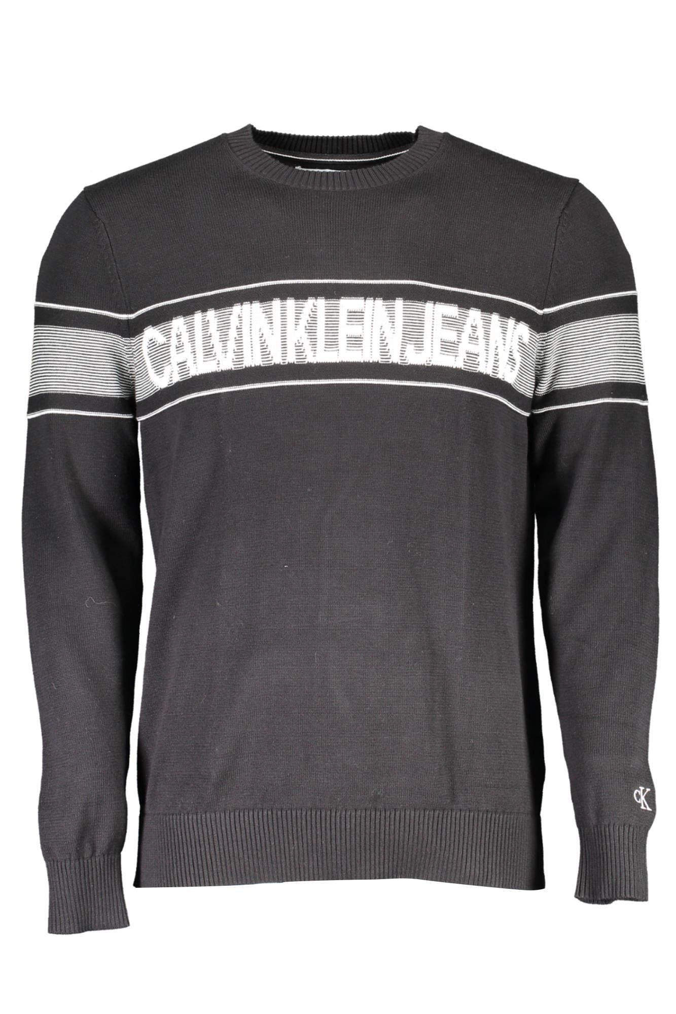 Black Cotton Men Sweater