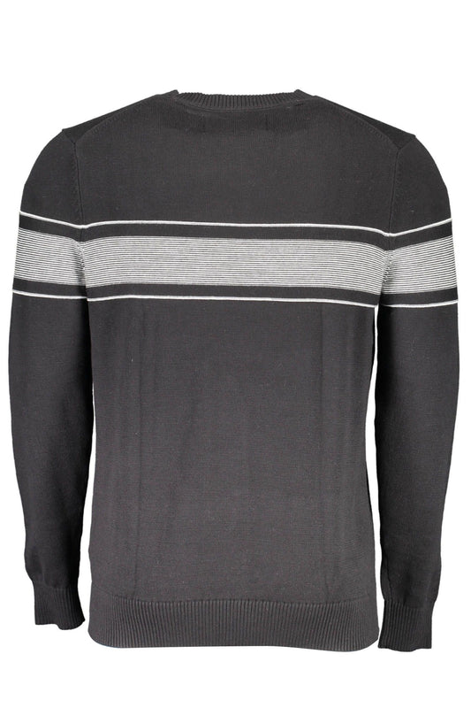 Black Cotton Men Sweater