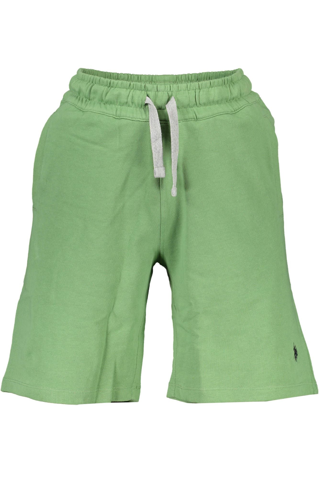 Green Cotton Men Short