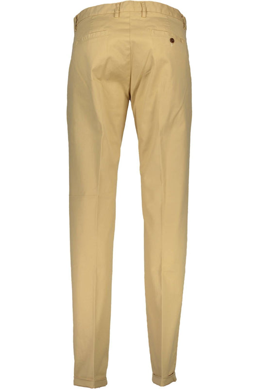 Beige Cotton Men Pant
