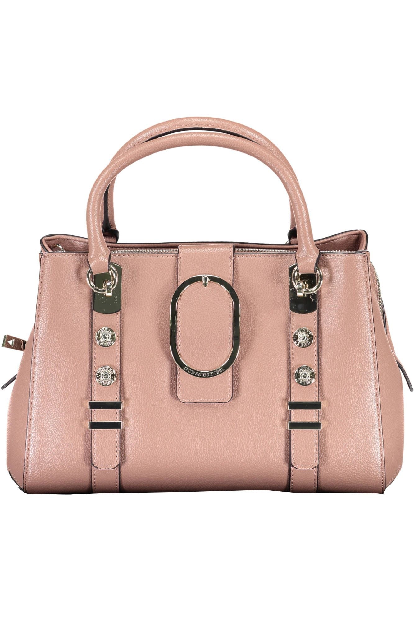 Pink Polyurethane Women Handbag