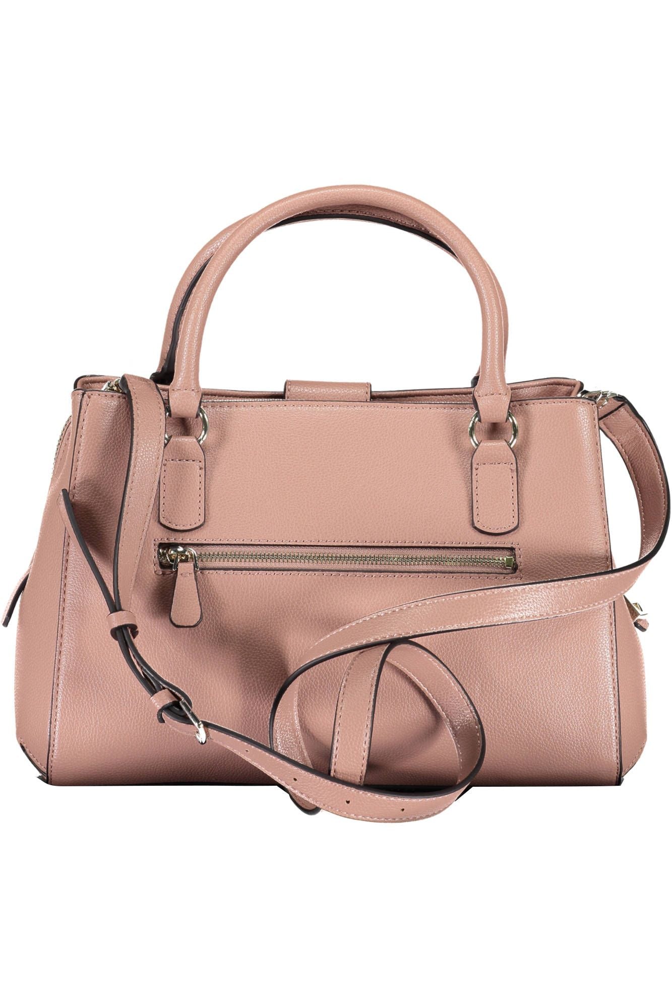 Pink Polyurethane Women Handbag