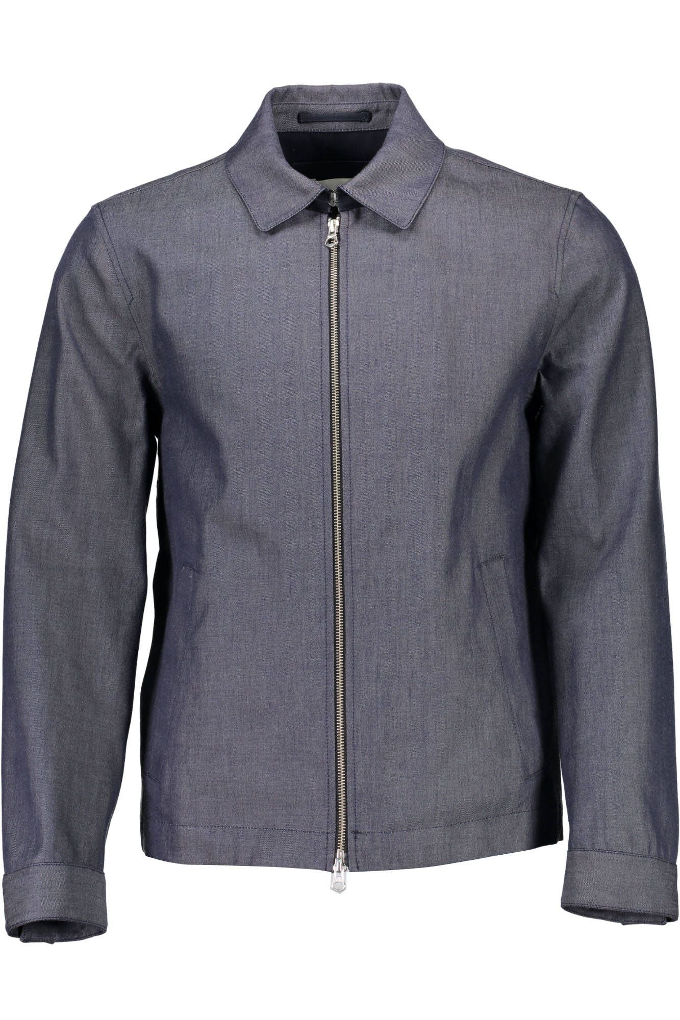 Blue Cotton Men Jacket