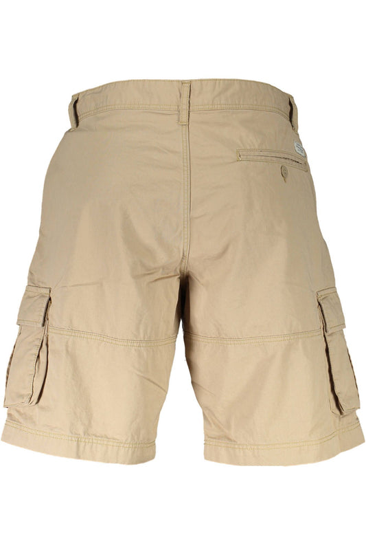Beige Cotton Men Bermuda