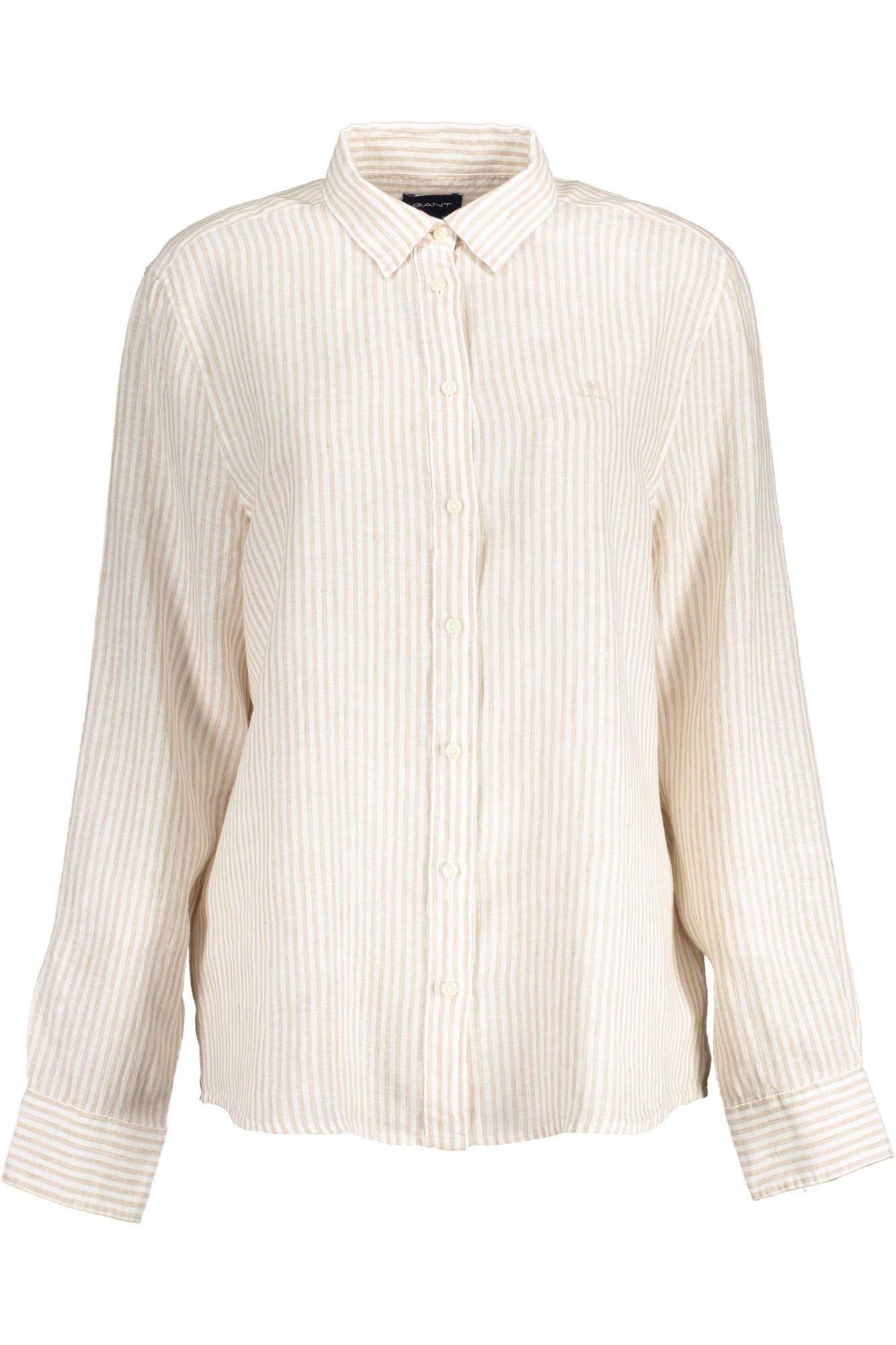 Beige Linen Women Shirt